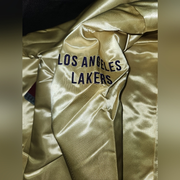 Mitchell & Ness Fashion Los Angeles Lakers Satin Jacket Men's L NBA Basketball - Picture 5 of 7